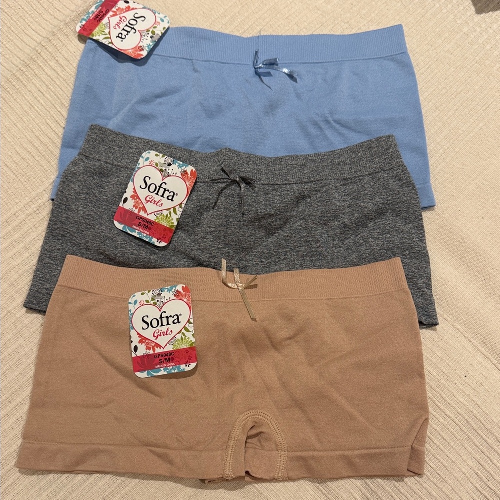 Sofra Girls Shorts - Blue, Gray, and Tan(3 piece)(Never Worn)(Ships from OR)